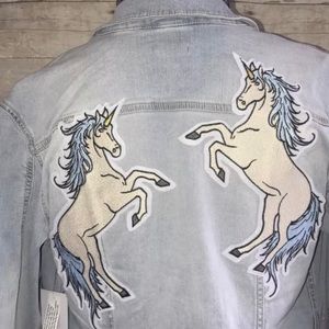 LuLaRoe Unicorn Jaxon Medium Jean Jacket NWT